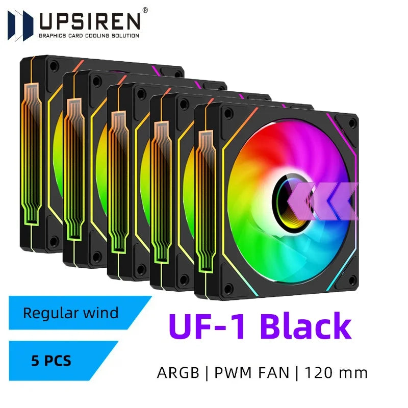 UPSIREN UF-1 PRISM 4 PRO Computer Chassis Fan 12cm ARGB 4 Pin PWM Quiet Cooling Fan 12V Large Air Volume 45.2CFM/600-1500RPM…