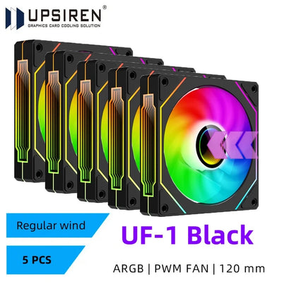 UPSIREN UF-1 PRISM 4 PRO Computer Chassis Fan 12cm ARGB 4 Pin PWM Quiet Cooling Fan 12V Large Air Volume 45.2CFM/600-1500RPM…