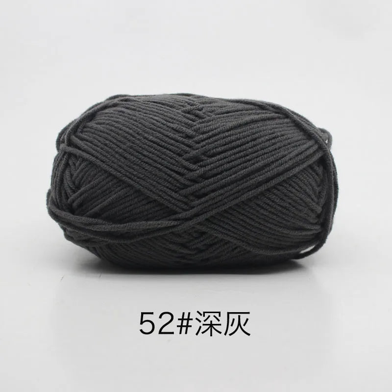 40-50g/Set 4ply Milk Cotton(80%) Knitting Yarn Needlework Dyed Lanas For Crochet Craft Sweater Hat Dolls At Low Price - imag…