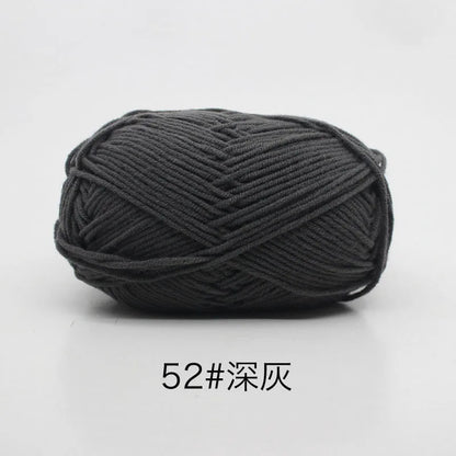 40-50g/Set 4ply Milk Cotton(80%) Knitting Yarn Needlework Dyed Lanas For Crochet Craft Sweater Hat Dolls At Low Price - imag…