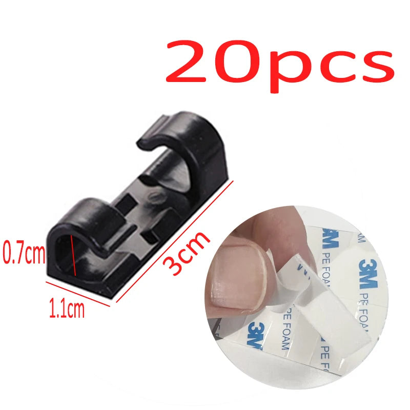 Cable Organizer Clips Cable Management Desktop & Workstation ABS Wire Manager Cord Holder USB Charging Data Line Bobbin Wind…
