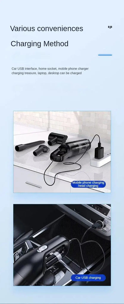 Handheld Home Vacuum Cleaner Rechargeable Portable Vacuum Cleaner Car Home Dual Purpose Wireless Dust Catcher Pet Hair 10000…