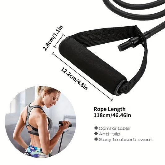 1pc 4-Level Resistance Bands with Handles for Home Workouts and Strength Training - Perfect for Yoga, Pilates,and fitness eq…