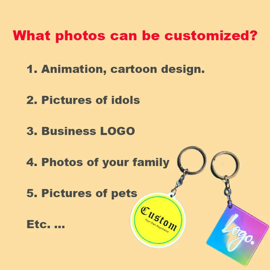 Personalized Keychains Designer Custom Cartoon Llavero Key Chain Photo Customized Anime Charms Hologram Clear Acrylic Key Ri…