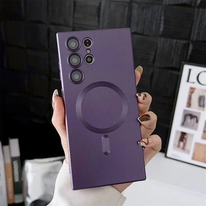 Luxury Matte Magnetic Case for Samsung S25 S24 S23 S22 Ultra S21 S20 Plus Capa for Samsung Note 20 Ultra Magsafe Phone Cover…