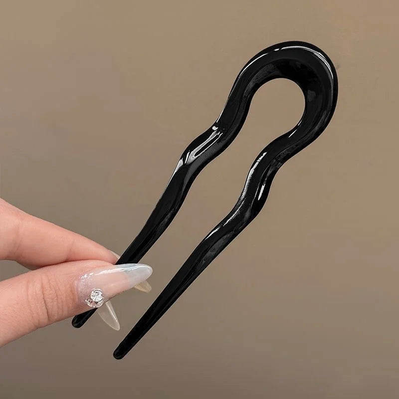 U-Shaped Hair Fork Fashion Tortoiseshell Acetate Acrylic Hairpin Geometric Headwear Hair Sticks Women Girls Hair Accessories…