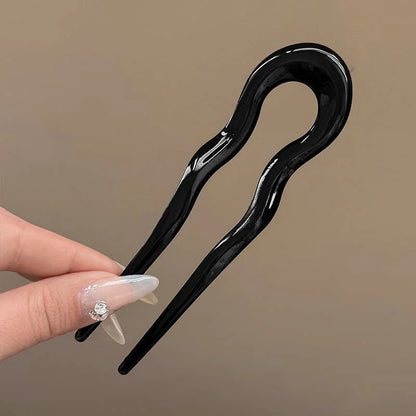 U-Shaped Hair Fork Fashion Tortoiseshell Acetate Acrylic Hairpin Geometric Headwear Hair Sticks Women Girls Hair Accessories…