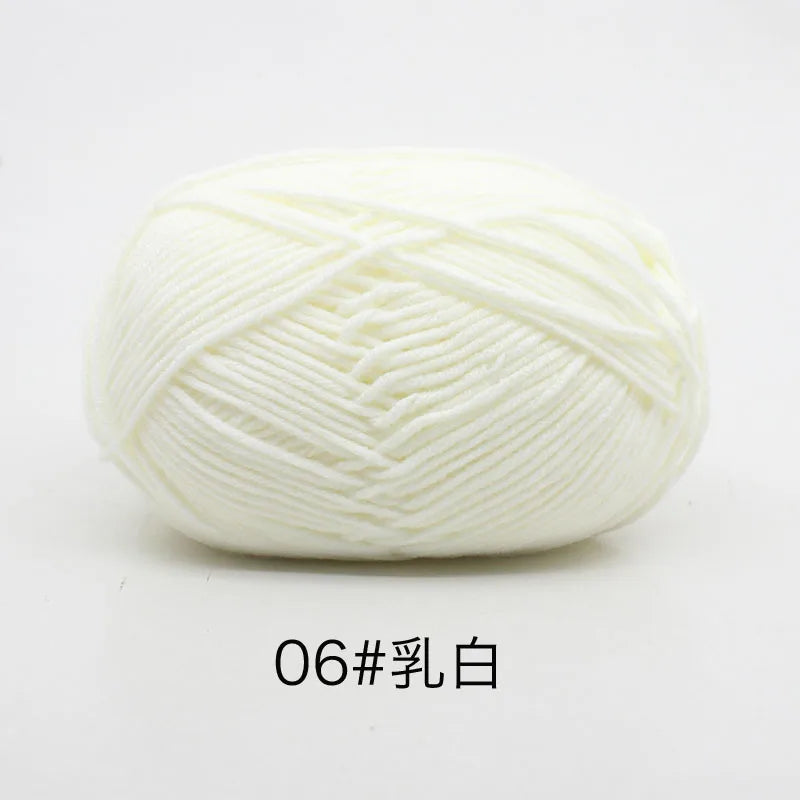 40-50g/Set 4ply Milk Cotton(80%) Knitting Yarn Needlework Dyed Lanas For Crochet Craft Sweater Hat Dolls At Low Price - imag…