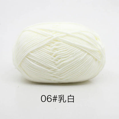 40-50g/Set 4ply Milk Cotton(80%) Knitting Yarn Needlework Dyed Lanas For Crochet Craft Sweater Hat Dolls At Low Price - imag…
