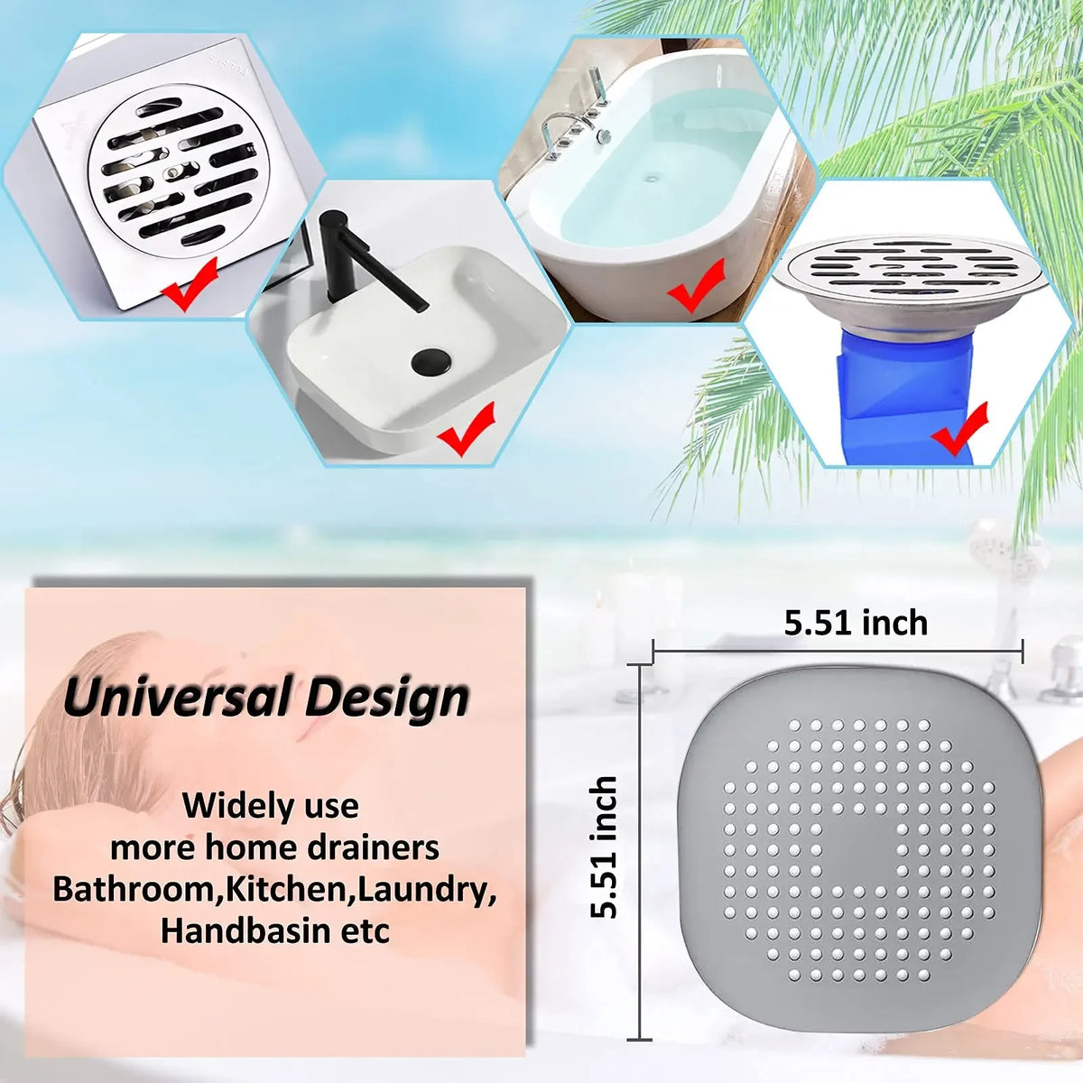 Plug Stopper Kitchen Sewer Silicone Bathroom Floor Bathtub WaterFilter Home Accessories shower drain hair catcher sink strai…