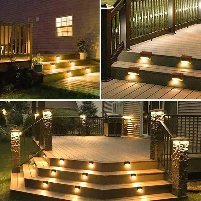 1/4/8/12/pcs Solar LED Lights Outdoor Garden Light Deck Lamp Solar Stairs Light Waterproof Solar Step Lamp Patio Garden Deco…