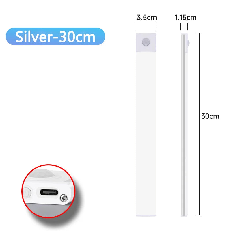 Motion Sensor Night Light USB Rechargeable Wireless Lamp Under Cabinet Led Lights for Kitchen Cabinet Bedroom Wardrobe Light…