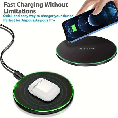 Wireless Charger For iPhone 17 15 14 13 12 X Pro Max Induction Fast Charging Pad Dock Station For Samsung S23 S22 Xiaomi Hua…
