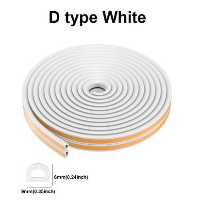 5m/10m Door Seal Strip Diep Self-adhesive Draft Stopper Tape Window Weather Stripping Insulation Noise Rubber Sealing Strip…