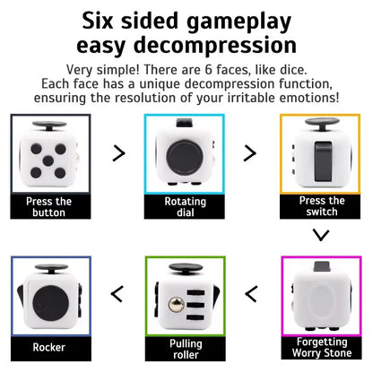 Fidget Cube Antistress Hand Spinner Decompression Toy for Autism ADHD Anxiety Sensory Toys for Kids Adults Stress Relief Toy…