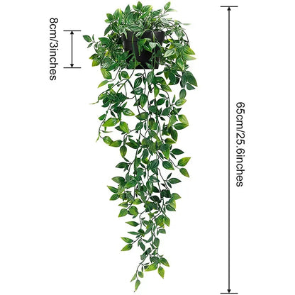 90cm Artificial Plant Vine Home Decoration Hanging Plastic Leaf Grass Garland Outdoor Wedding Party Decorations Fake Rattan…