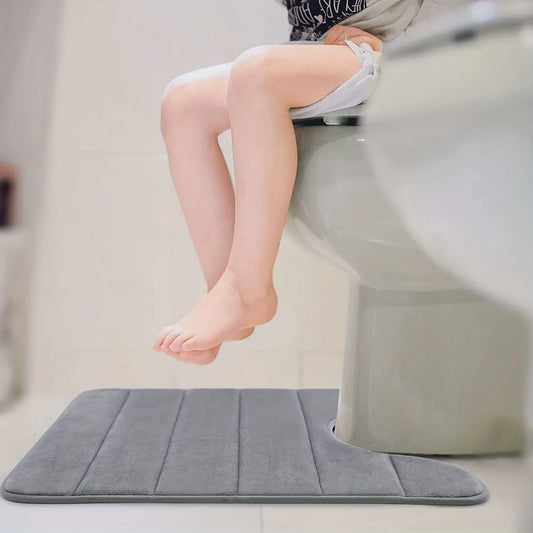U-shaped toilet mat bathroom mat bathroom carpet bathroom carpet memory foam bath mat anti-skid super absorbent - image 2