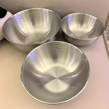 1-3 Stainless Steel Bowl Set with Scale for Cooking Baking Food Storage Large Capacity Mixing Bowls for Home Kitchen Essenti…