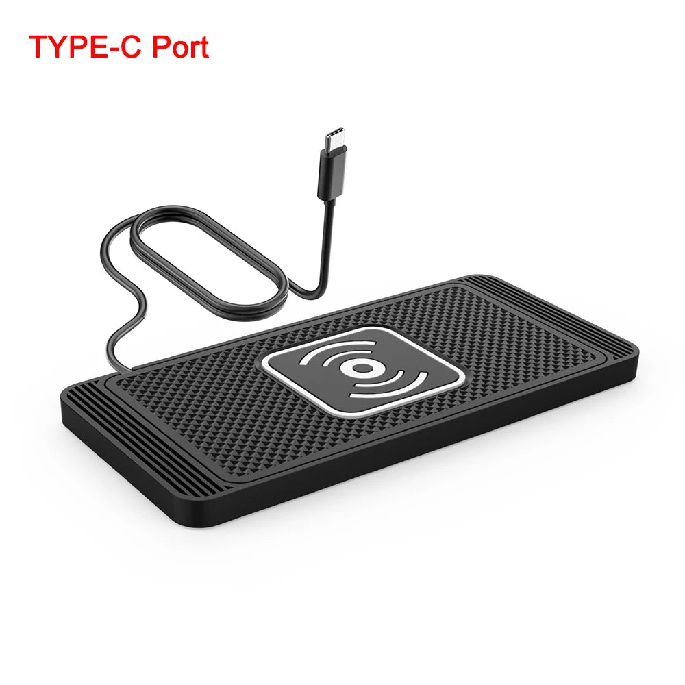 Car Wireless Charger for Iphone 16 15 15 Pro Max 14 13 12 X Samsung S24 S23 Wireless Car Charger Silicone Pad Stand Fast Cha…