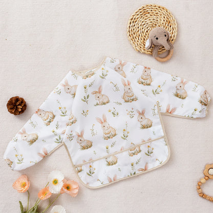 Elinfant 1PC Long Sleeve Bibs, Waterproof Feeding Bibs,Washable Burp Cloth,Coveralls Bibs,Easy To Clean,Wash-Free Eating Bib…