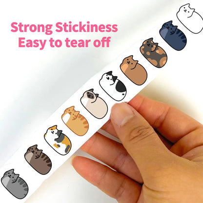 500PCS Kawaii Cartoon Cat Tuo Roll Stickers Skateboard Laptop Luggage Scrapbook Cool Phone Gift Waterproof Phone Cute Sticke…