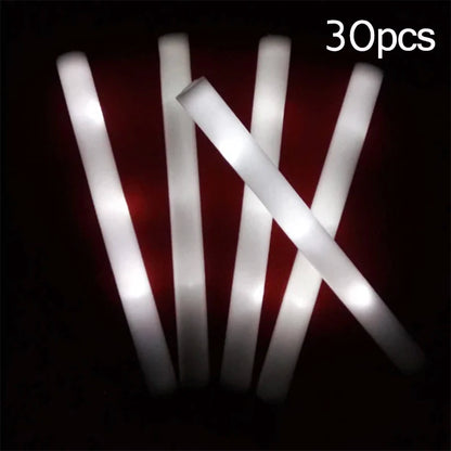 15/30Pcs LED Glow Sticks Bulk Colorful RGB Glow Foam Stick Cheer Tube Dark Light for Xmas Birthday Wedding Party Supplies -…