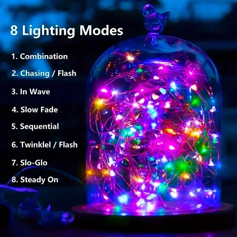 Fairy Lights Solar Garden Lights String Lights with 8 Modes Waterproof Wire Lights for Patio Yard Trees Christmas Party - im…