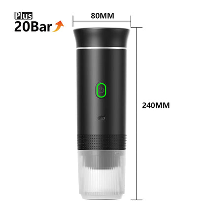 Wireless Electric Portable Espresso Coffee Machine for Car & Home Camping Coffee Maker 3-in-1 Capsule Powder Travel Coffee M…