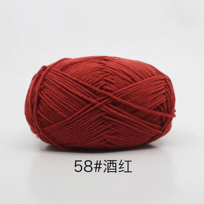 40-50g/Set 4ply Milk Cotton(80%) Knitting Yarn Needlework Dyed Lanas For Crochet Craft Sweater Hat Dolls At Low Price - imag…
