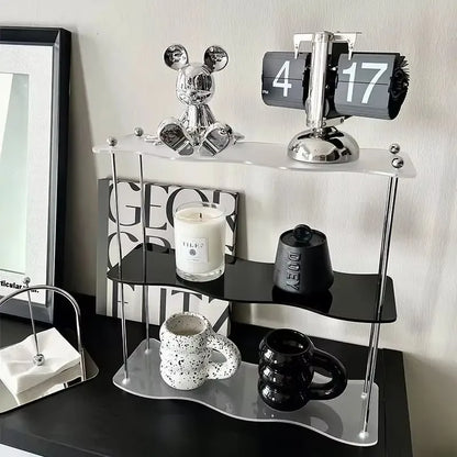 2-3Layers Acrylic Desktop Storage Rack Water Cup Perfume Bathroom Table Top Cosmetics Storage Jewelry Display Frame Organizer
