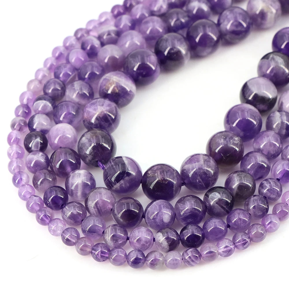 Natural Stone Beads Blue Tiger Eye Crystal Amethyst Rose Quartz Gemstone Bead for Jewelry Making Bracelet Necklace 4/6/8/10M…