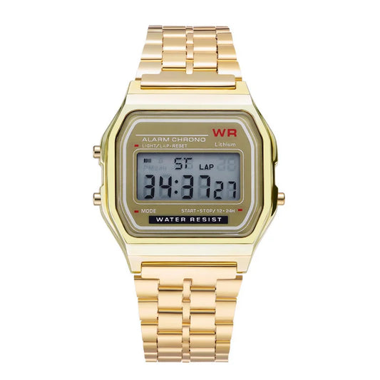 F91W Non-Waterproof Steel Band Watch For Women, Men, Business Clock, Multi-Functional LED Digital Sports Watch, Electronic C…