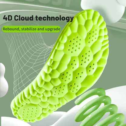 4D Sport Insole Super Soft Shoes Sole Pads for Feet Shock Absorption Baskets Shoe Sole Arch Support Orthopedic Inserts - ima…