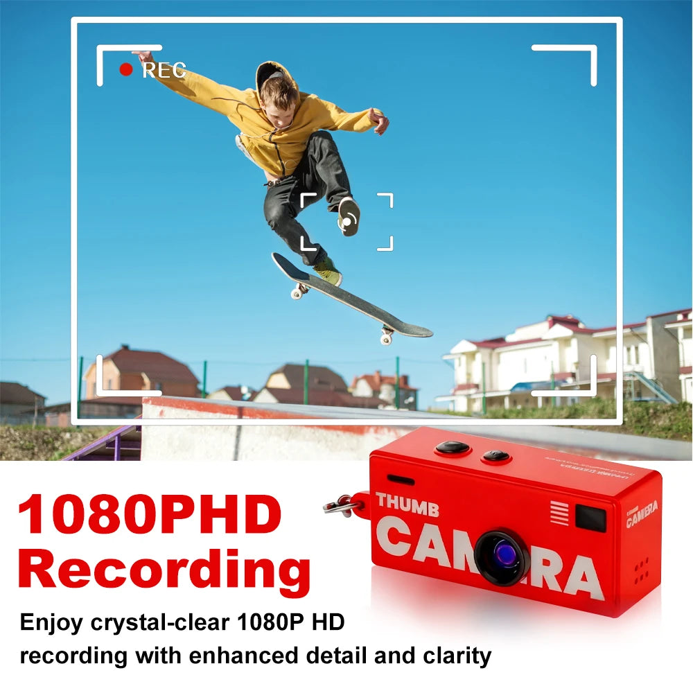 Magecam Digital Camera 0.96 Inch Keychain Camera Retro Support Memory Card 1080P Very Small Camcorder Video Recorder with Fl…