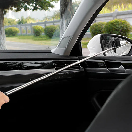 Car Rearview Mirror Wiper Cleaning Tool Auto Glass Mist Cleaner Scraper Car Accessories Handle Telescopic Window Cleaning Br…