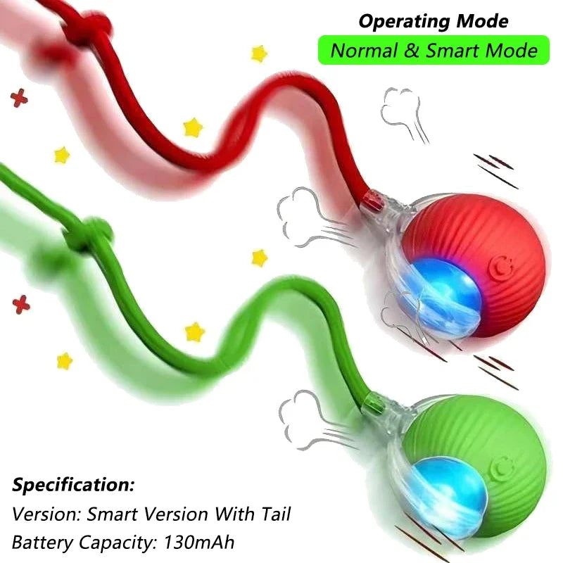iLMH 1/2 PCS Cat Interactive Ball Toy Automatic Rolling Ball Faux Tail Rechargeable Smart Pet Electric Toy Pet Toy Imitate M…