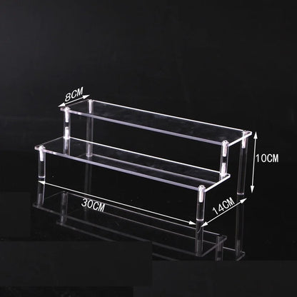 1-5 Tier Acrylic Display Stand Clear Display Riser Rack for Cupcake Perfume Doll Décor Organizer Amiibo Funko POP Figures DC…