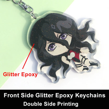 Personalized Keychains Designer Custom Cartoon Llavero Key Chain Photo Customized Anime Charms Hologram Clear Acrylic Key Ri…
