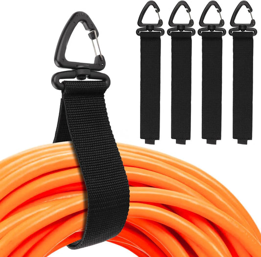 Cord Organizer Holder with Rotate Buckle Wire Manager Power Cord Management Nylon Heavy Cord Storage Straps for Cables Hoses