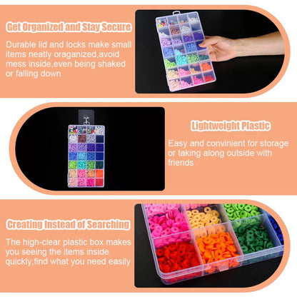 Transparent Storage Container Jewelry Box Clear Plastic Organizer Box Empty Earring Storage Organizer Display Case for Beads…
