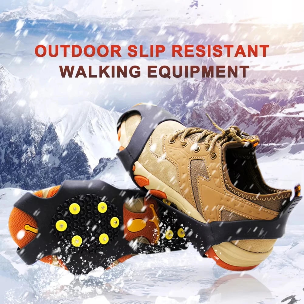 Outdoor Snow Claw Shoe Covers for Men and Women 10 Teeth Rock Climbing Crampons Non-Slip Climbing Cleats Hiking Accessories…