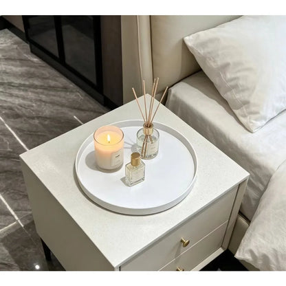 (white) Cabinet Organizer Kitchen Bathroom Cosmetic Turntable Storage Tray Non-Slip Spice Round Rack Plate - image 4
