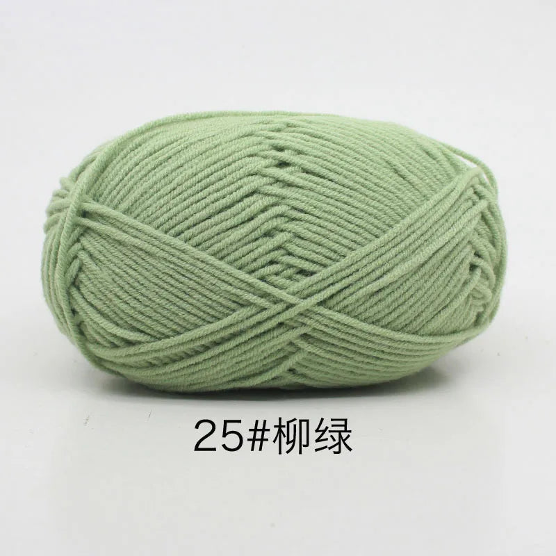 40-50g/Set 4ply Milk Cotton(80%) Knitting Yarn Needlework Dyed Lanas For Crochet Craft Sweater Hat Dolls At Low Price - imag…