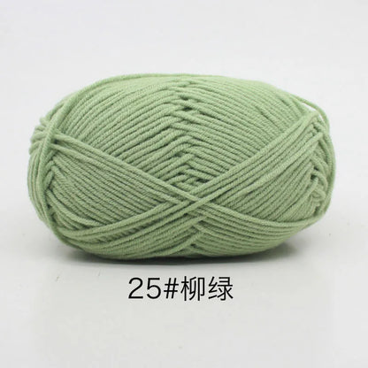 40-50g/Set 4ply Milk Cotton(80%) Knitting Yarn Needlework Dyed Lanas For Crochet Craft Sweater Hat Dolls At Low Price - imag…