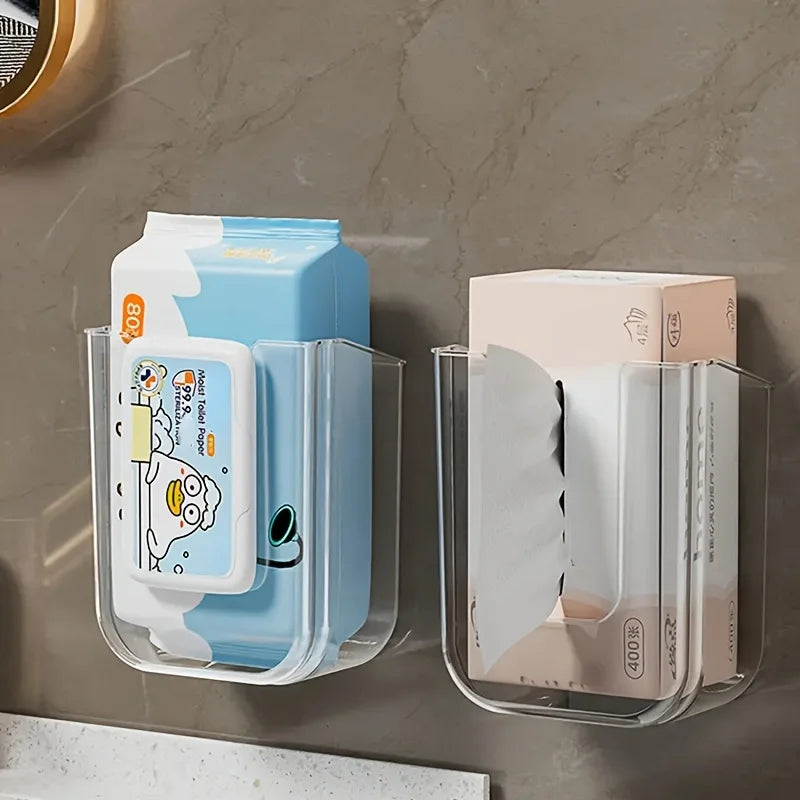 [Popular Choice] Bathroom Non Perforated Wall Mounted Wet Tissue Storage Box with Large Opening and Strong Load-bearing Capa…