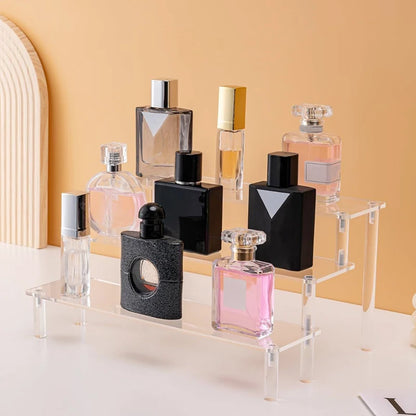 1-4 Tier Acrylic Display Stand Durable Display Rack For Cupcake Perfume Doll Transparent Trapezoidal Blind Box Storage Shelf…