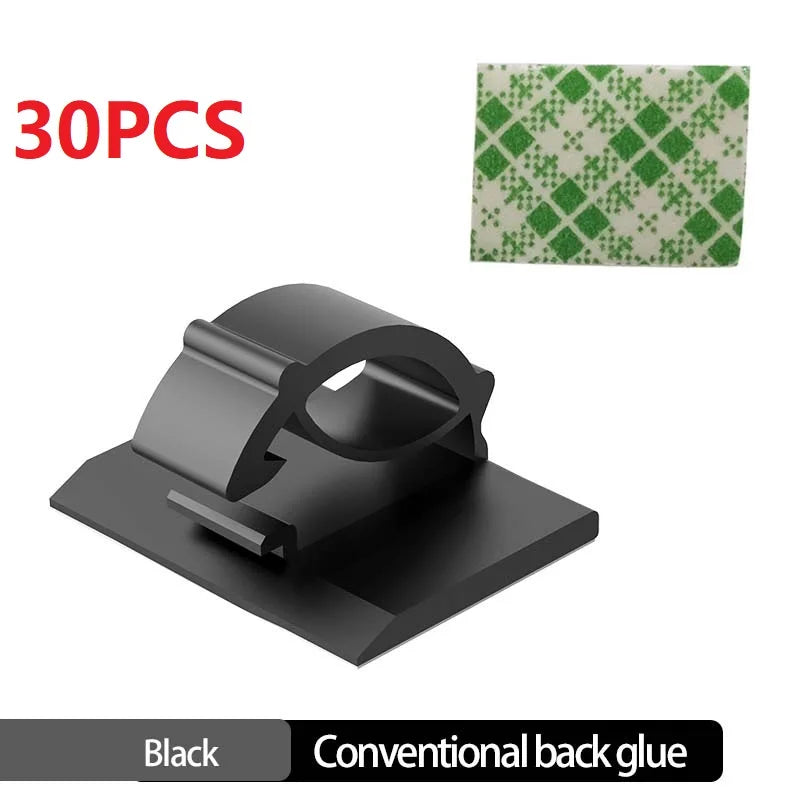 30pcs Cable Organizer Clips Cord Holder Desktop Workstation Wire Manager USB Charging Data Line Bobbin Winder Cable Manageme…
