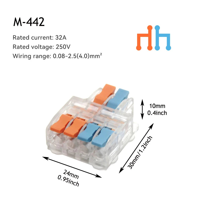 10/50 PCS Mini Fast Wiring Connectors Universal Compact Lever Crimp Splitter Electrical Conductors Push-in Home Terminal Blo…