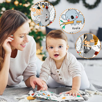 Soft Baby Books 3D Touch Feel High Contrast Cloth Book Sensory Early Learning Stroller Toys for Infant Toddler Gifts 0-12 Mo…