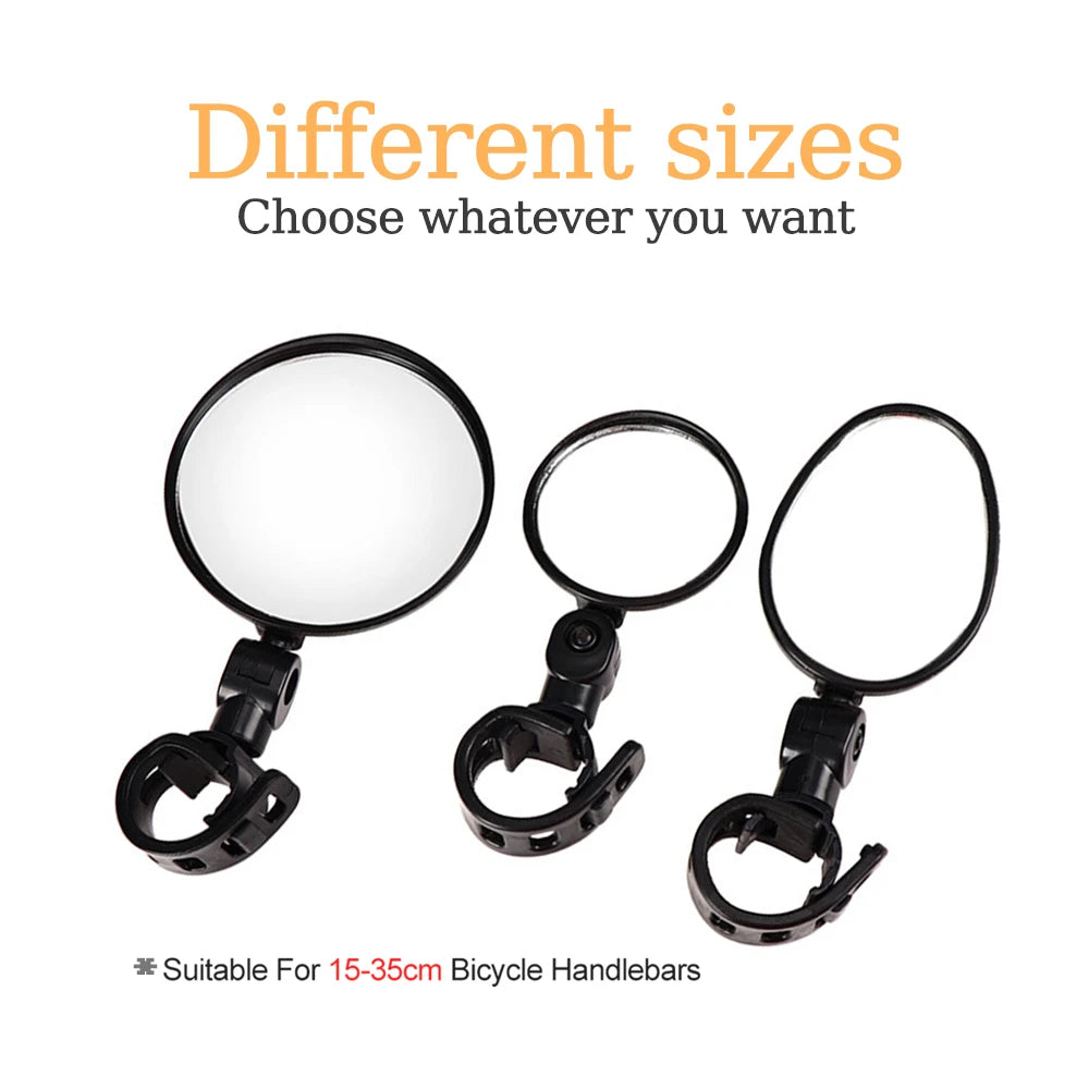 1/2PCS Bicycle Rearview Mirror 360 Degree Adjustable Rotatable Universal Cycling Handlebar Rear View Mirrors for MTB Road Bi…